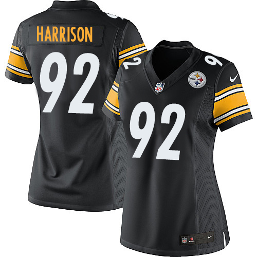 Women's Elite James Harrison Nike Jersey Black Home - #92 NFL Pittsburgh Steelers